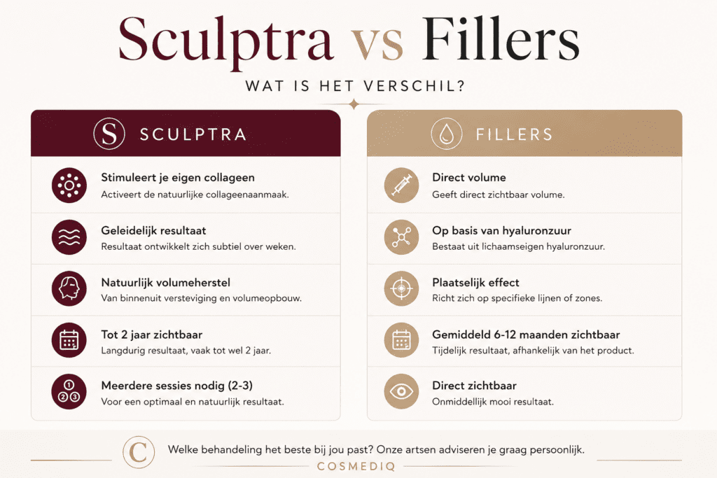 sculptra cosmediq verschil met fillers